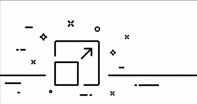 Zoom in button. Metaverse, player, viewer, view, full screen, maximize, scale, increase, arrow. Technology concept. One line drawing animation. Motion design. Animated technology logo. Video 4K
