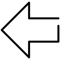 Arrow, Back, Direction, Left, Move, Navigation, Sign, icon, line, stroke