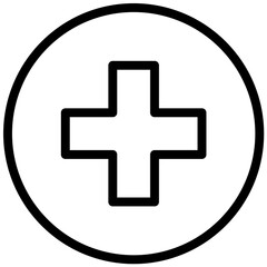 First, First aid, Healthcare, Hospital, Medical, Navigation, Sign, icon, line, stroke
