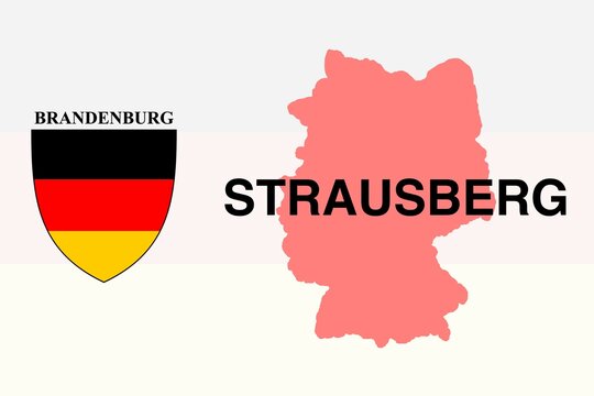 Strausberg: Illustration mit dem Ortsnamen der deutschen Stadt Strausberg im Bundesland Brandenburg