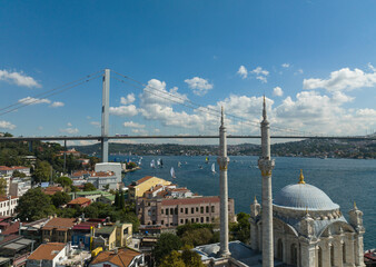 Bosphorus Yachts Race Drone Photo, Besiktas, Istanbul Turkey
