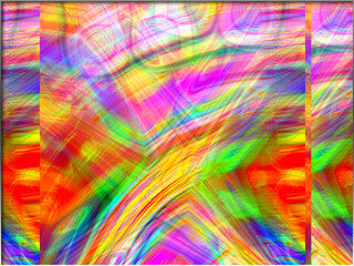 Abstract, Multiple Colours Shapes, and Curves, within a Border       digital art