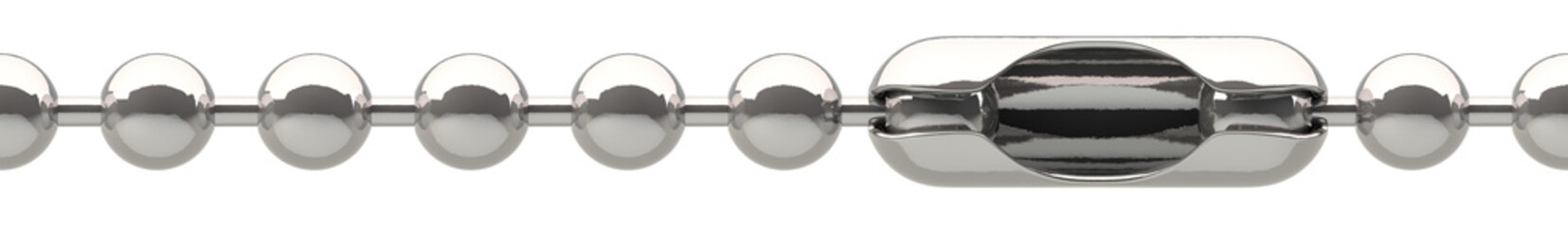Seamless silver ball chain PNG clip art cut out on transparent background