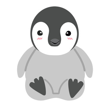 Little baby  Penguin cartoon flat