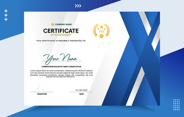 Modern of achievement certificate template