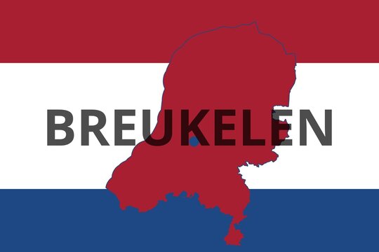 Breukelen: Illustration mit dem Namen der niederl&auml;ndischen Stadt Breukelen in der Provinz Utrecht
