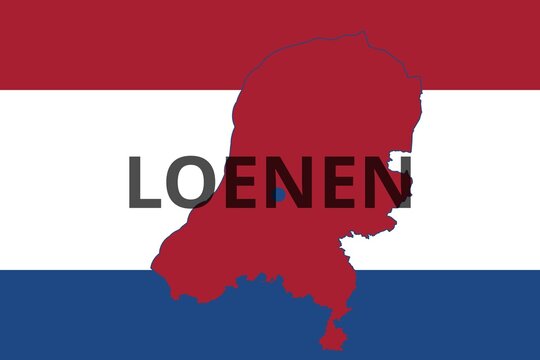 Loenen: Illustration mit dem Namen der niederländischen Stadt Loenen in der Provinz Utrecht