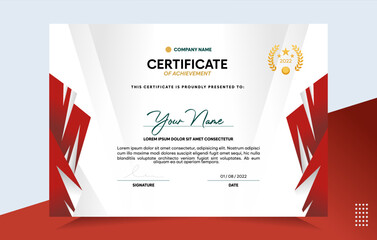 Modern of achievement certificate template