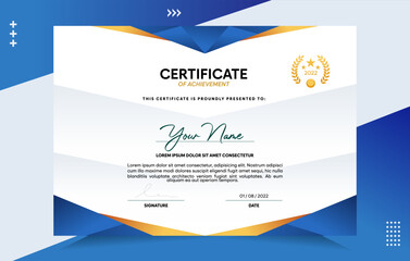 Modern of achievement certificate template