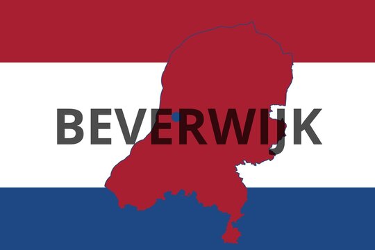 Beverwijk: Illustration mit dem Namen der niederl&auml;ndischen Stadt Beverwijk in der Provinz Noord-Holland