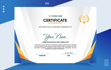 Modern of achievement certificate template