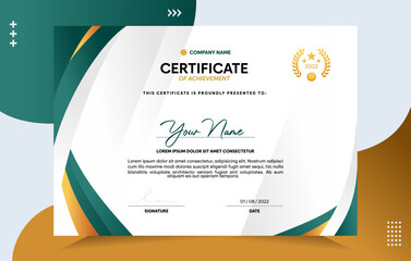 Modern of achievement certificate template