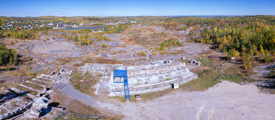 Aerial Of Silver Mining Landscape In Northern Ontario