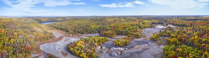 Aerial Of Silver Mining Landscape In Northern Ontario