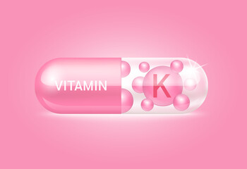 Capsule vitamin B structure pink and white It's transparent and vitamin pill is on inside. Beauty concept. Personal care. 3D Vector Illustration. transparent capsule pill. Drug business concept.