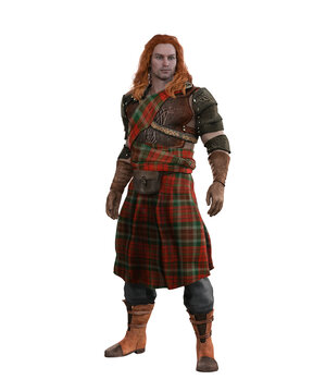 Premium AI Image  Celtic warrior in traditional kilt for men celtic symbols