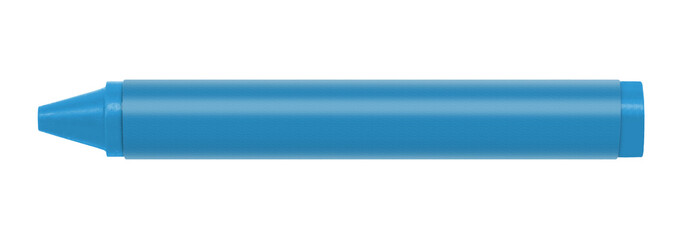 Blue Crayon Isolated on White Background