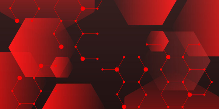 Hi-tech digital modern creative red dynamic gradient color in business futuristic hexagon illustration background