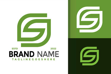 S Letter Leaf Elegant Logo Design, brand identity logos vector, modern logo, Logo Designs Vector Illustration Template