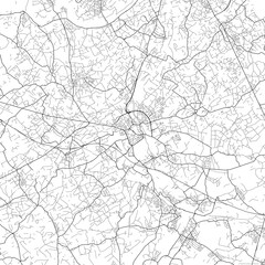 Area map of Aalst Belgium with white background and black roads