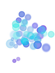 Isolated colorful blue bokeh lights