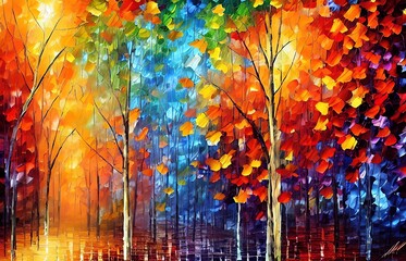 Obraz na płótnie Canvas Illustration of autumn mood, mosaic.