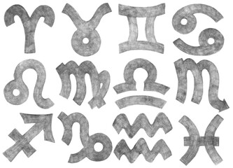 Zodiac signs. pencil sketch