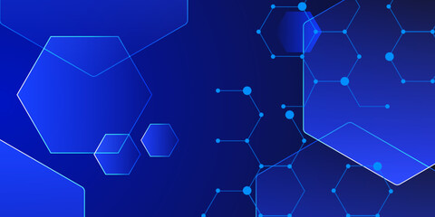 Hi-tech digital modern creative blue dynamic gradient color in business futuristic hexagon illustration background