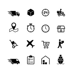 Logistic delivery icon pack