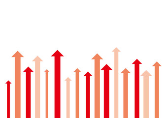  矢印　背景　赤　上昇
