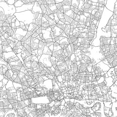 Obraz na płótnie Canvas Area map of Archway United Kingdom with white background and black roads