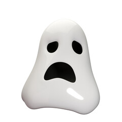 Halloween Ghost. Cute ghost character. Realistic 3d design Clipping path.