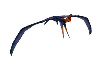 Blue Pteranodon in flight looking down for food. 3D illustration isolated. © IG Digital Arts