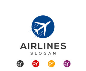Airlines logo design template. Airplane flight logo design. Travel logo design template