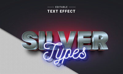 Editable Trendy Metallic Neon Typography Designs