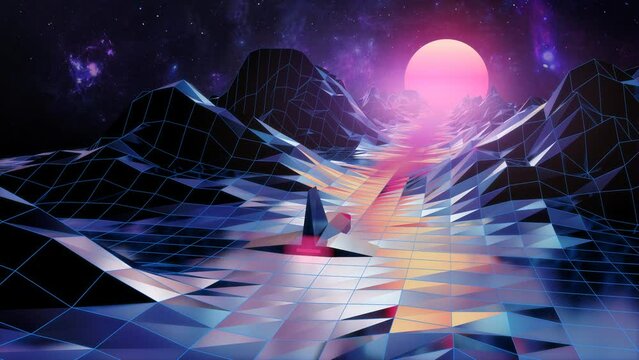 Retro lowpoly terrain
