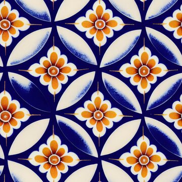 Gorgeous mediterranean tile damask fill background vector seamless pattern. Decorative mosaic ceramic design. Wall and wallpaper decor blue Portuguese azulejo pattern