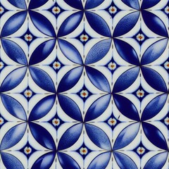 Gorgeous mediterranean tile damask fill background vector seamless pattern. Decorative mosaic ceramic design. Wall and wallpaper decor blue Portuguese azulejo pattern