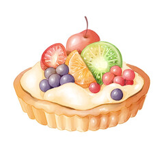 Watercolor Fruits Tart