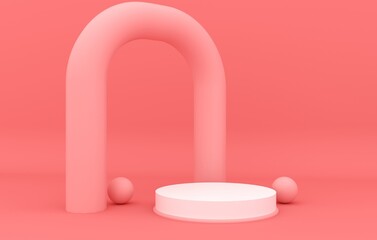 Minimal abstract background, geometric shape and podium, 3d rendering.
