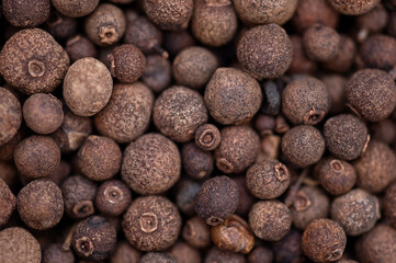 Black pepper close-up, spices background