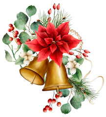 Christmas watercolor arrangement - 536325735