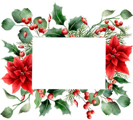 Christmas watercolor frame clipart - 536325940