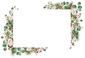 Christmas watercolor frame clipart - 536326111
