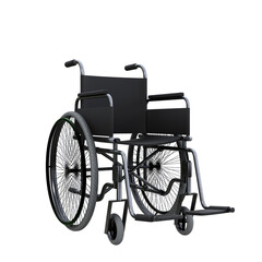 Fototapeta na wymiar Empty hospital wheelchair for patient transportation. 3D illustration isolated.