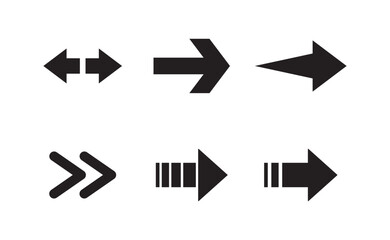 Arrow vector pictogram. Icon set of arrows.