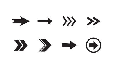 Arrow vector pictogram. Icon set of arrows.