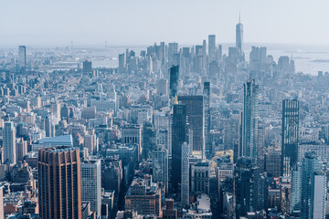 New York City skyline, cinematic