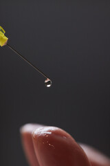 Doctor doing stem cell therapy on a patient's elbow after the injury. Treating knee pain with...