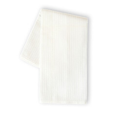 White waffle kitchen towel, blank tea towel, isolated mockup for design presentation or scene...